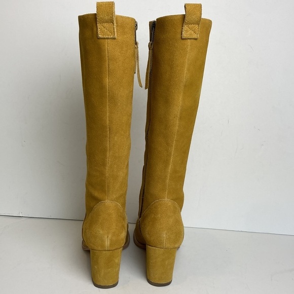 Anthropologie Bill Blass Becket Suede Leather Knee High Boots Sz 6 Hippie Office - Picture 8 of 16